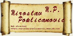 Miroslav Popličanović vizit kartica